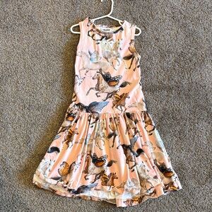 Molo Pink Dress with Horse and Butterfly Print